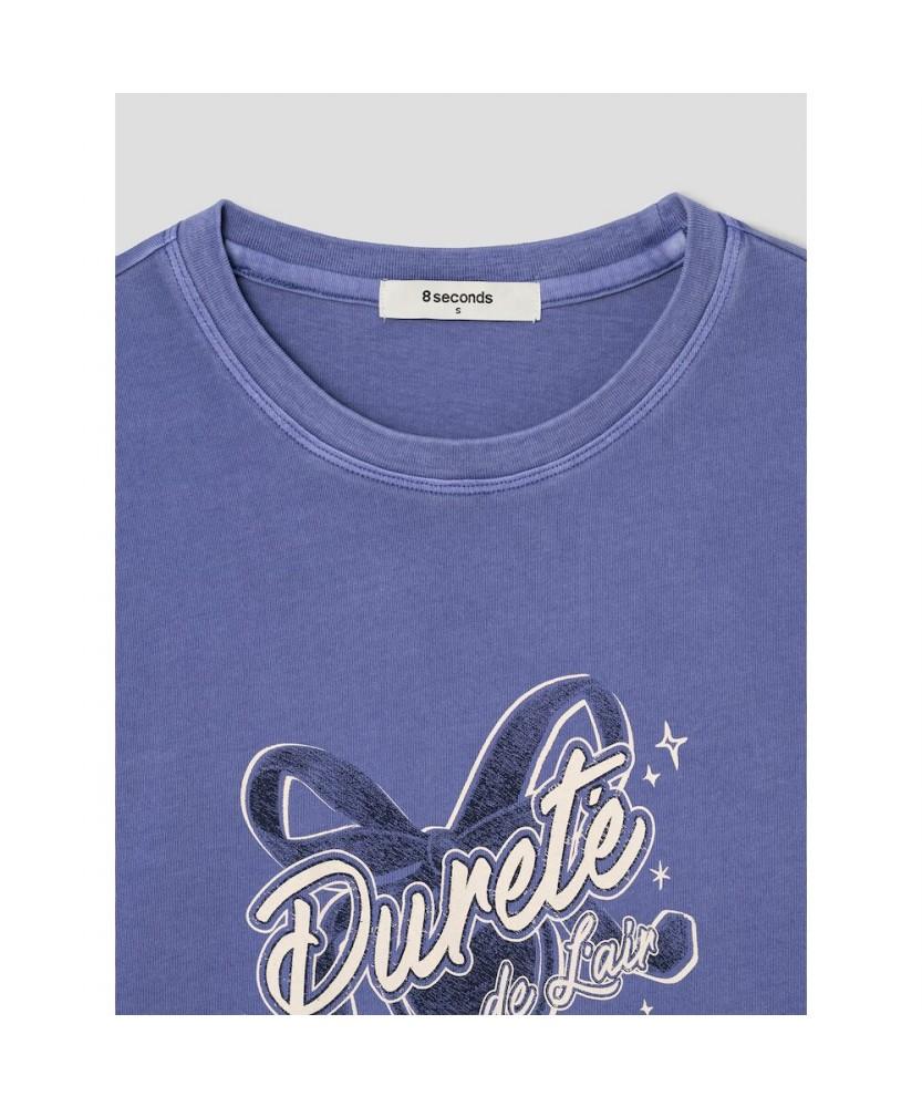 8SECONDS Garment Dyed Print T-Shirt Purple