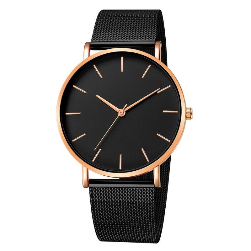 Simple trend fashion thin mesh belt watch men's personality simple scale quartz men's watch