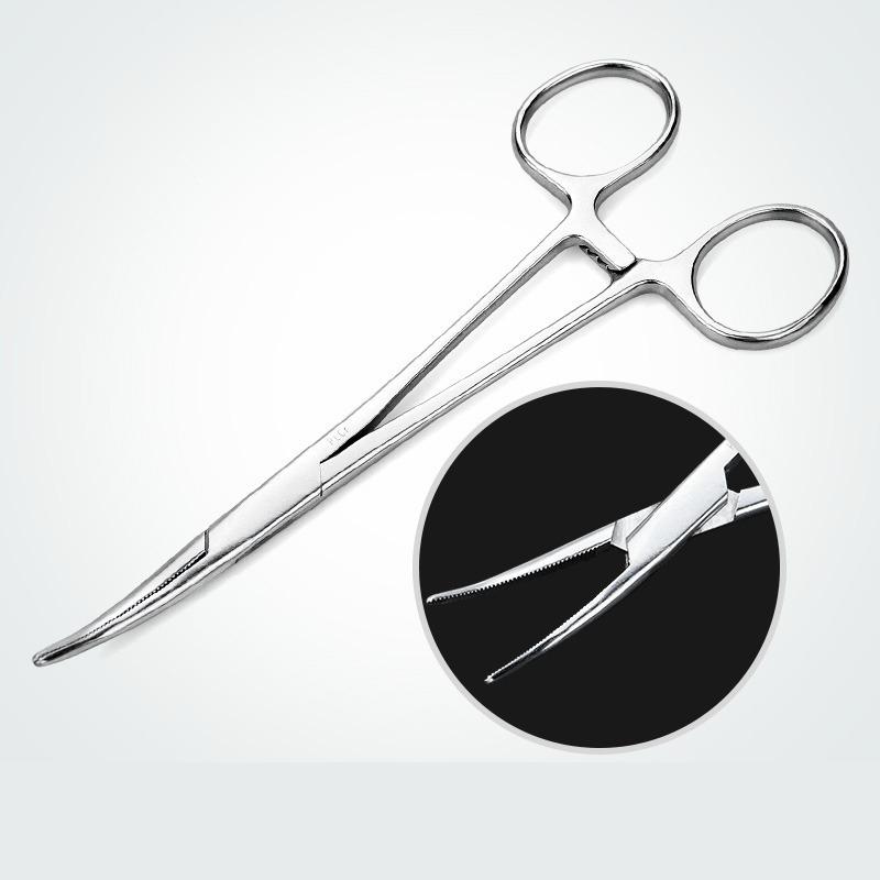 

1pc Stainless Steel Hemostatic Clamp Forceps Surgical Forceps Surgical Tool Needle Holder Pliers Elbow Head One Size