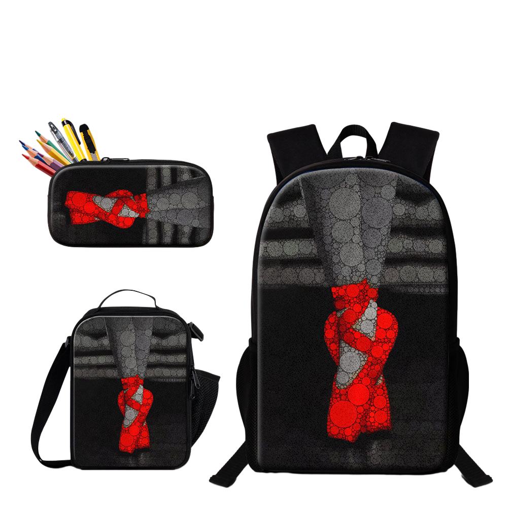 Classic Popular Funny Cool New Ballet 3D Print 3pcs/Set Student School Bags Laptop Daypack Backpack Lunch bag Pencil Case