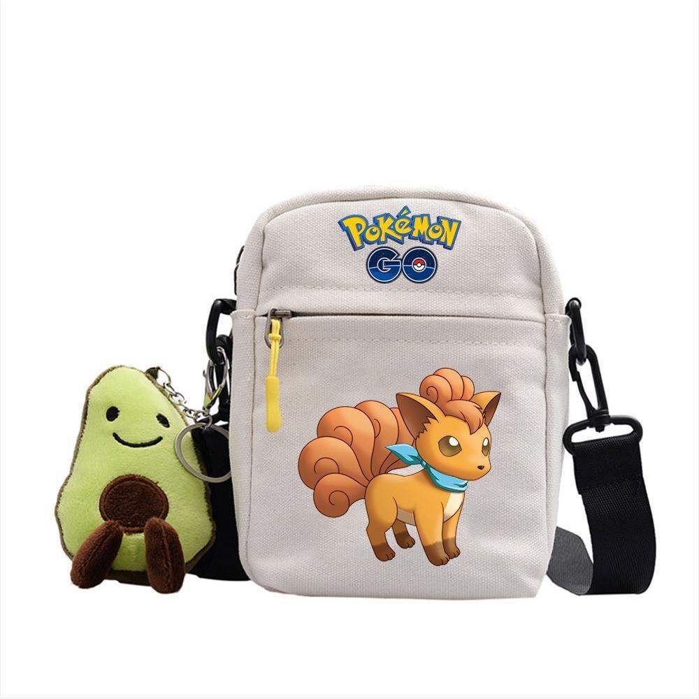 Plecak z anime Pokemon Mała płócienna torba na ramię z kieszenią na zamek do codziennego użytku