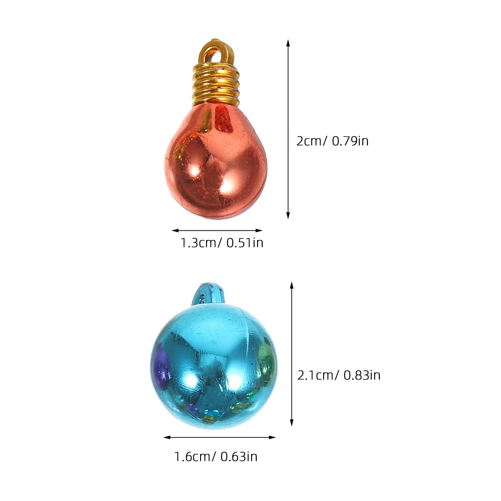 

100Pcs Mini Christmas Ball Ornaments Bulb Ornaments Holiday Light Beads Christmas Decorations Balls Decorative Bulbs Colorful