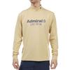 Admiral Golf ADMA370 Men's Classic Half Union Jack Long Sleeve Mock Neck Shirt, Beige