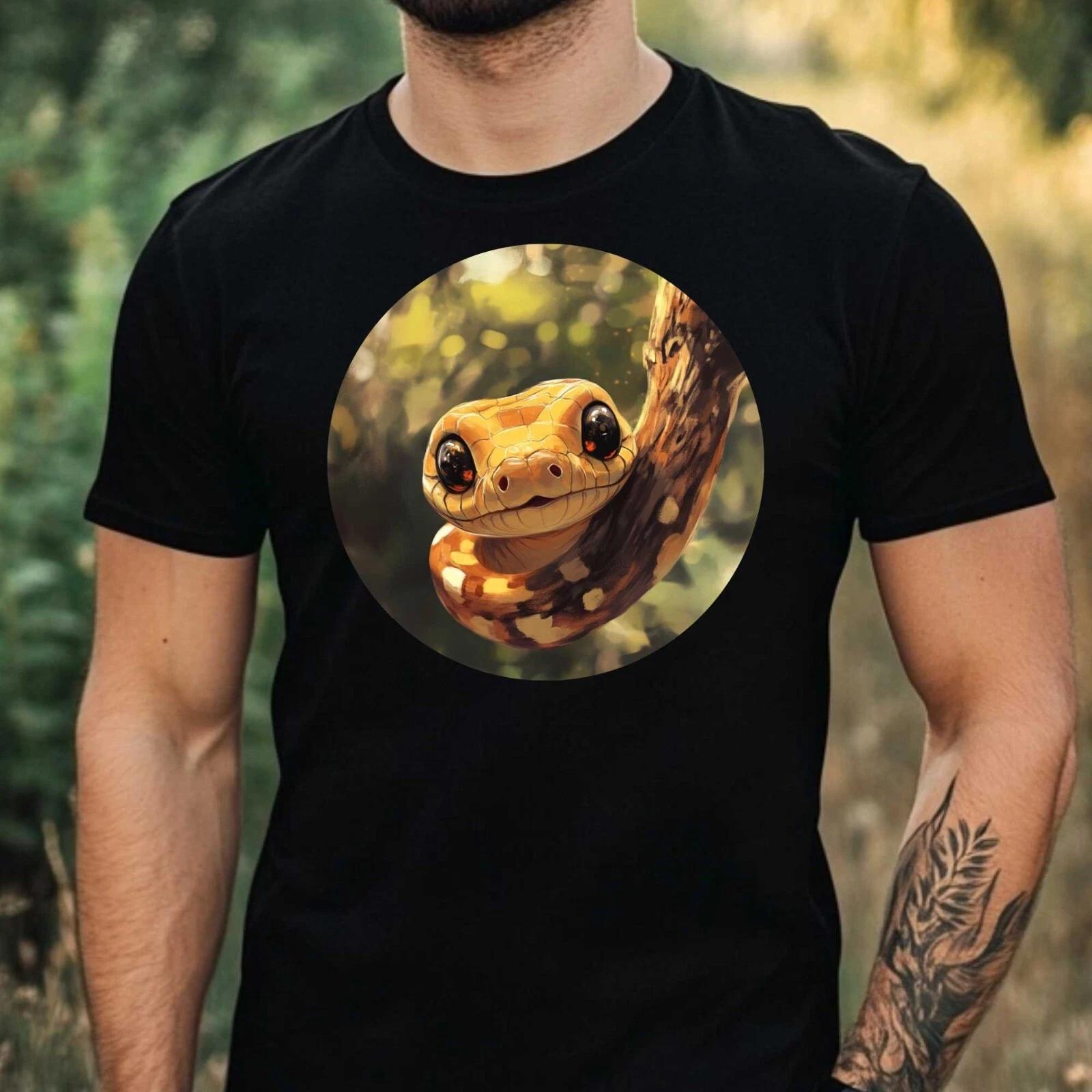T-Shirt Herren Niedliche Baby Schlange Motiv Baumwolle Größe XS bis 5XL XXXL