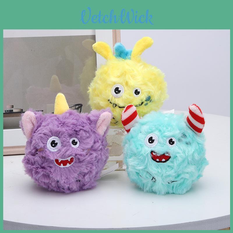 New Cross-border Squeaky Dog Toy Plush Pet Toy Dual-purpose Monster Toy Ball