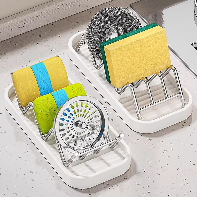 Stainless Steel W-Shaped Soap Holder Space Saving Non-Slip Soap Storage Rack Drain Tray W-Shaped Taco Holder Sink Countertop