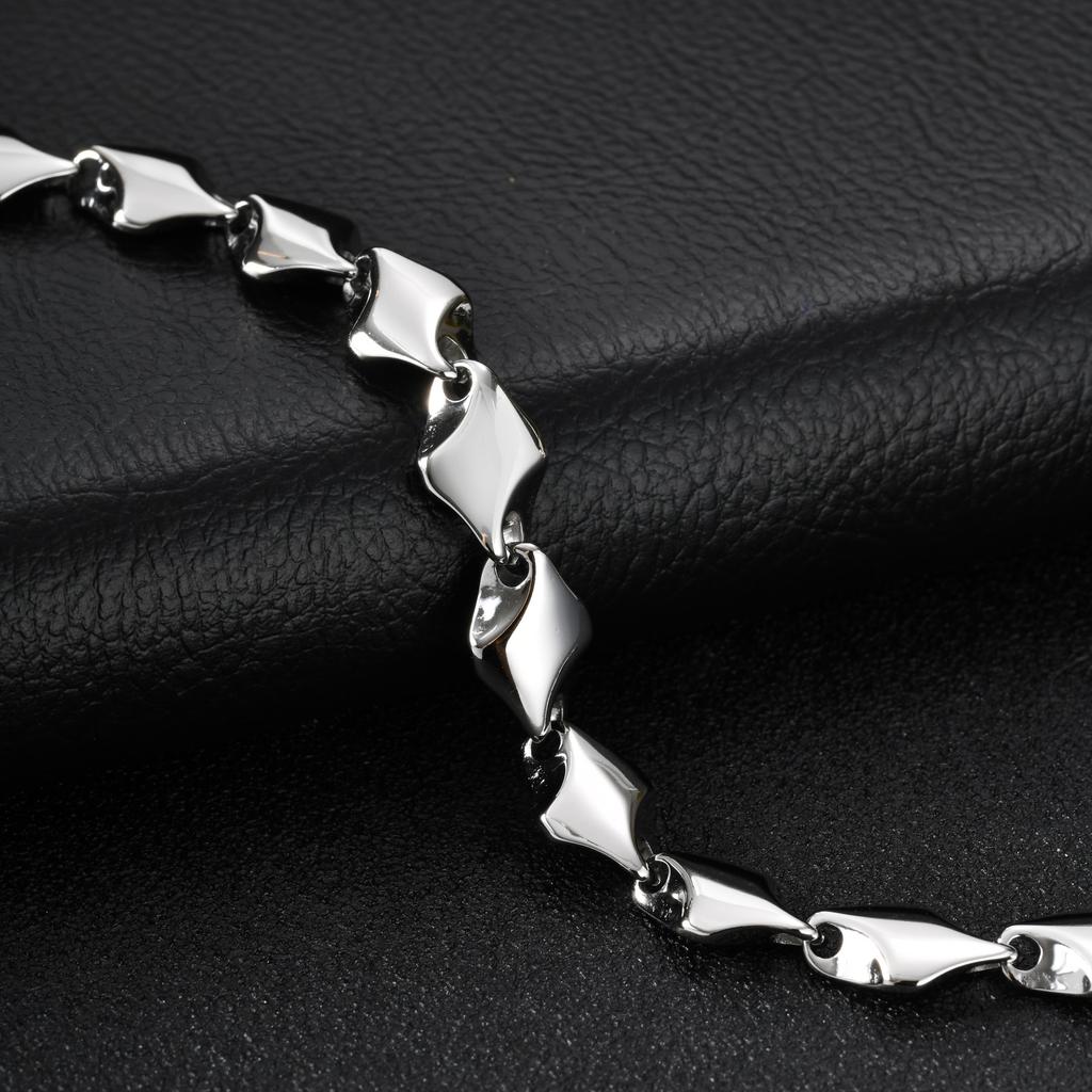 Vnox Men's Hiphop Bracelet Stainless Steel Chunky Chain Geometry Link Wristband 9.7MM Width, Stylish Party Gift Birthday Jewelry