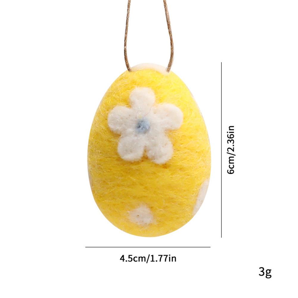 Wool Felt Foam Easter Eggs Happy Easter Hanging Ornaments Decorations Painted Flower Dot Eggs Pendant DIY Craft Gift Home Decor