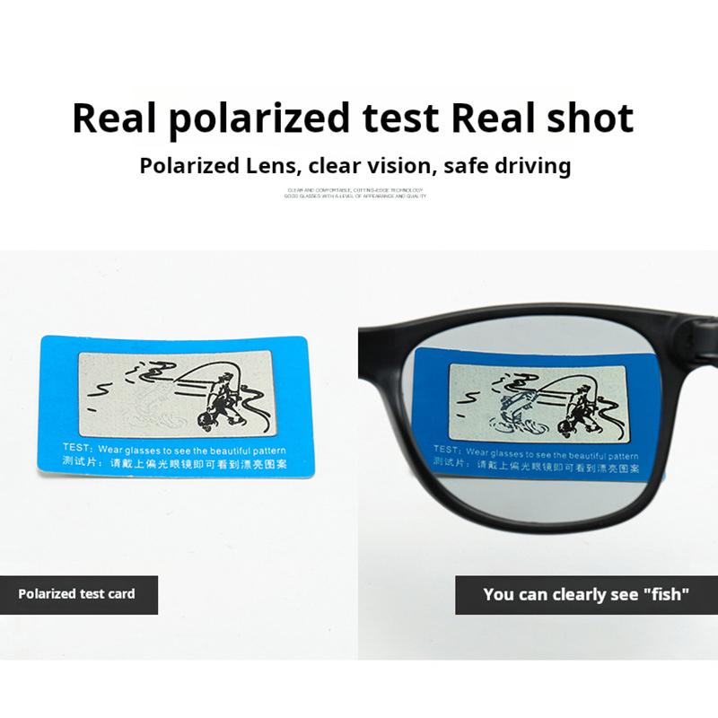 Square Photochromic Sunglasses Men Women Black Business Polarized Sun Glasses Outdoor Change Color Driving Fishing Shades