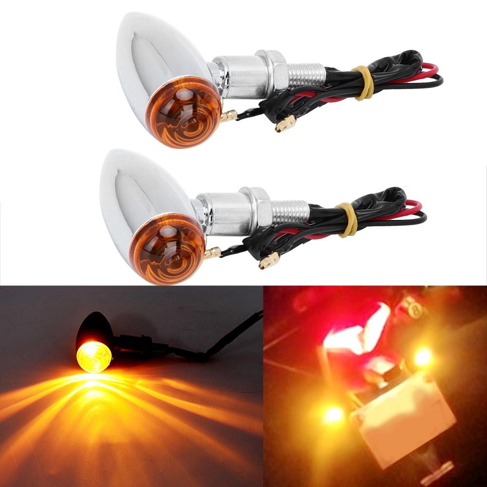 Motorcycle Waterproof Turn Signal Light Indicator Lamp Modification Accessory (Electroplating)