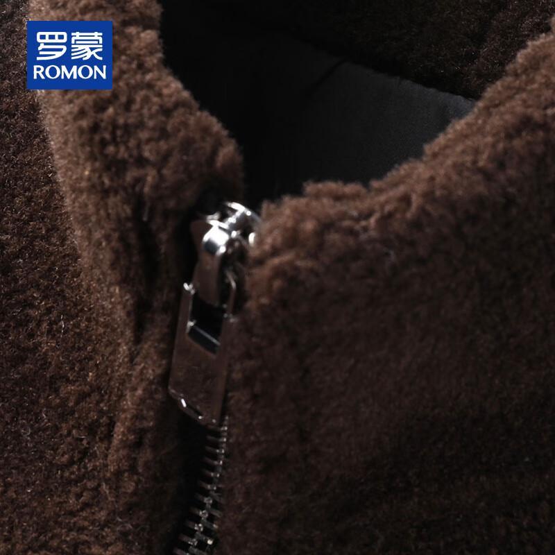 ROMON Men's 100% Wool Stand Collar Winter Jacket