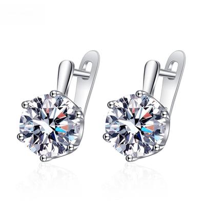 Cross-border E-commerce Offers European and American Diamond Earrings Featuring Large Main Stones, Trendy Zircon Ear Clips, and Ear Studs.
