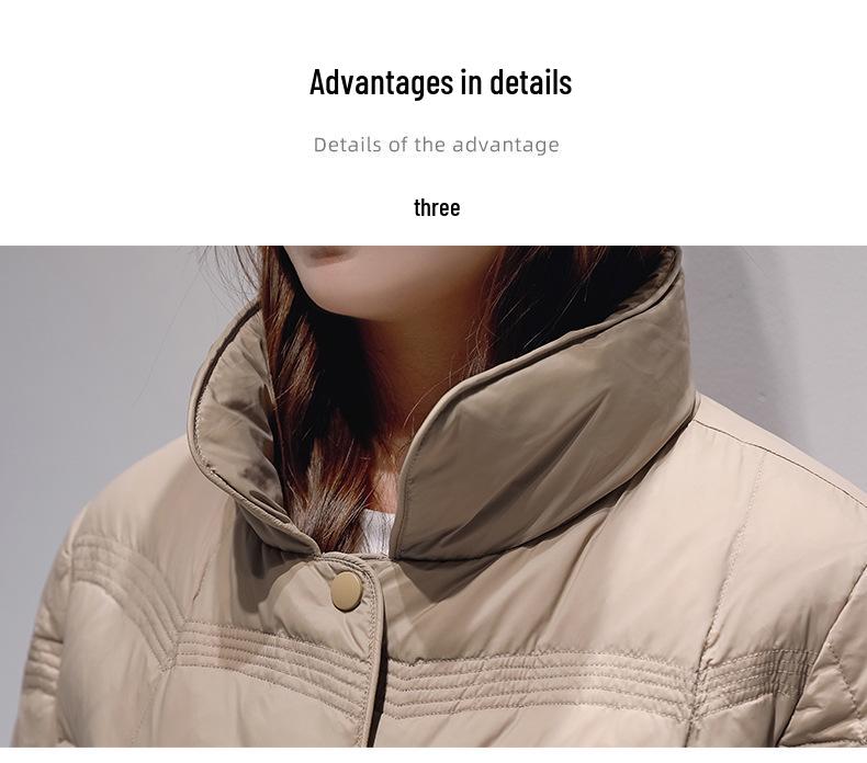 Women's Xiangyun Pattern Lightweight Short Down Jacket - Stylish Petite Winter Outerwear with White Duck Down Warmth