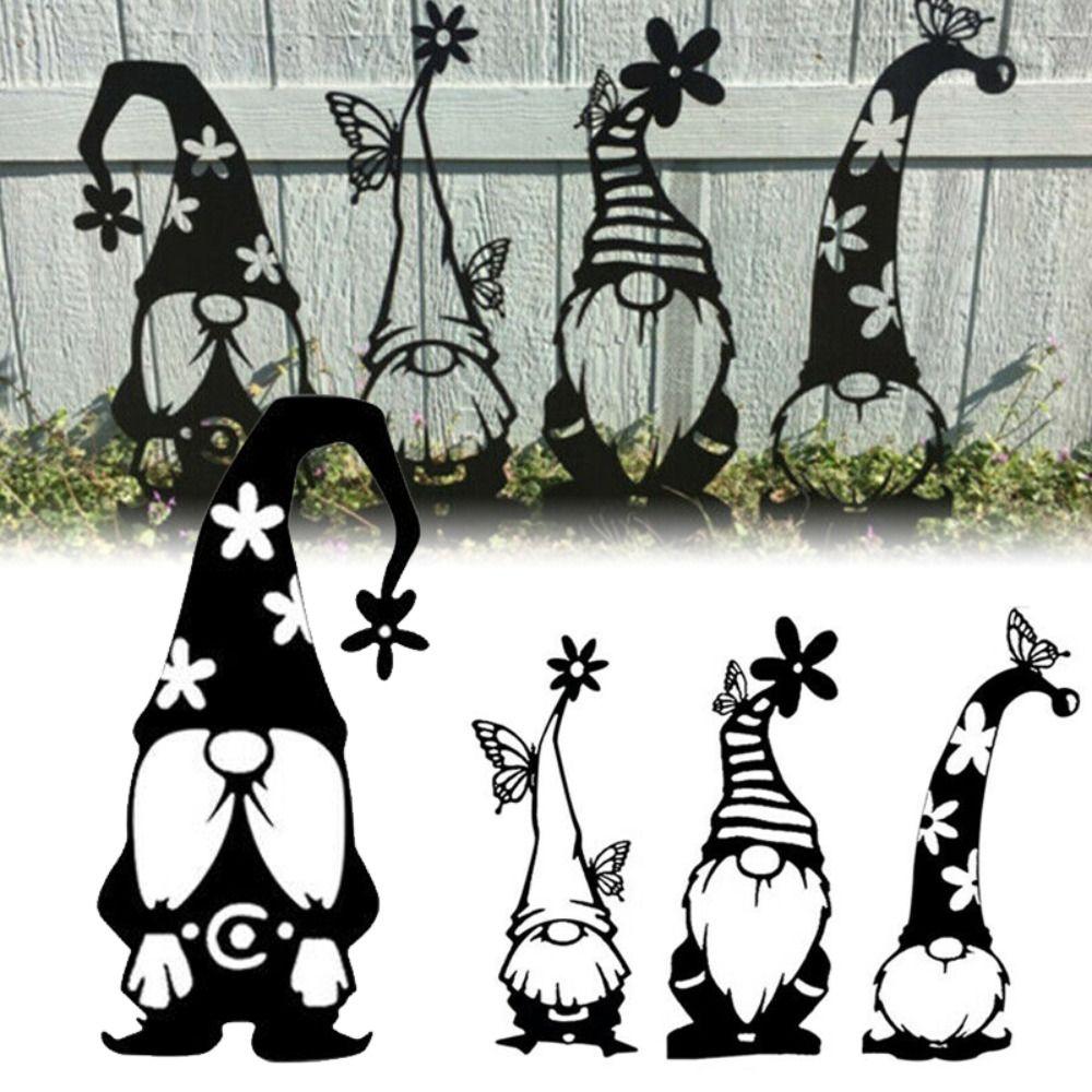 Acrylic Gnome Sign Branch Gnome Ground Sign Gnome Silhouette Garden Gnomes Stake Lawn