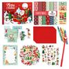 Merry Chrismas,Christmas Diary Set 87 Pieces, Christmas And New Year Gift Scrapbook Children's Diary Set For Girl 1ml
