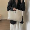 Yogodlns Solid Color Pu Leather Bag For Women's Fashion Large Capacity Hand-Held Bag For Work Commuting Clutch Tote Bag