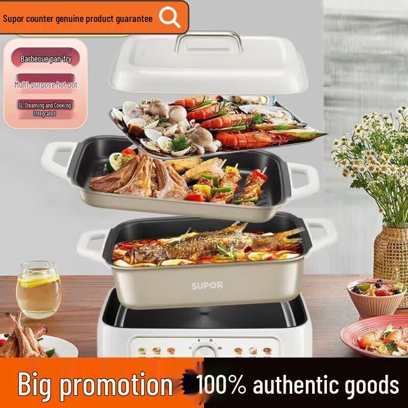 5L Multi-Function Electric Hot Pot Steamer CN plug (adapter included)