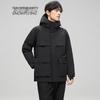 SNOWFLYING Men's Windproof Hooded Down Jacket