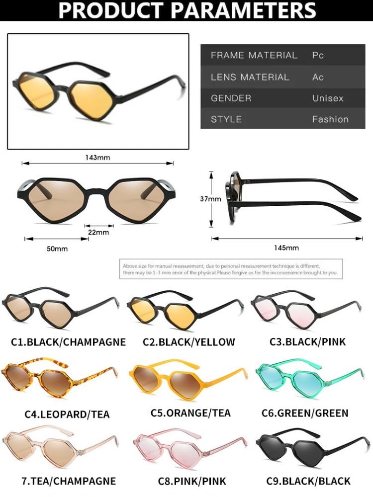 Fashion Geometric Sunglasses Women Brand Designer Simple Retro Triangle Glasses Hip-hop Punk Sun Glasses Shadow Female