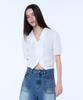 INSTANTFUNK Crop Short Sleeve Blouse - White
