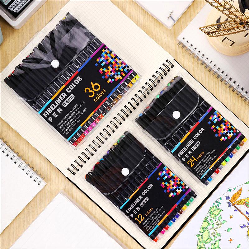 Cross-border Colored Fineliner and Art Brush Set for Children – Water-based Fiber Tip Pens