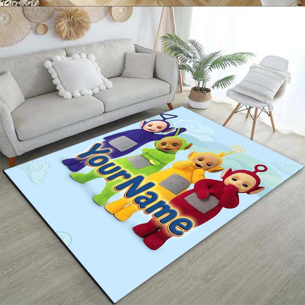 Teletubbies Customized Name Carpet Suitable for Entryway Decorate room Outdoor Game Room Antislip Carpet Decorate Offices Gift for Festivals
