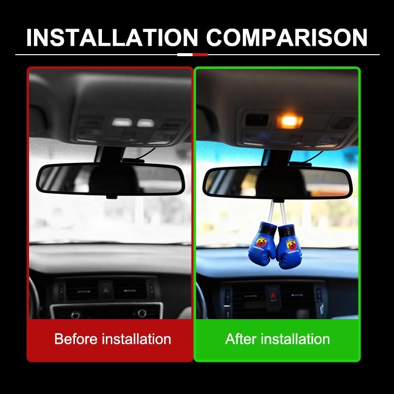 FZMVI1 Car Pendant Mini Boxing Fashion Gloves Rearview Mirror Ornaments For Abarth FIAT 500 Tipo FR Panda Argo Freemont Bravo Punto
