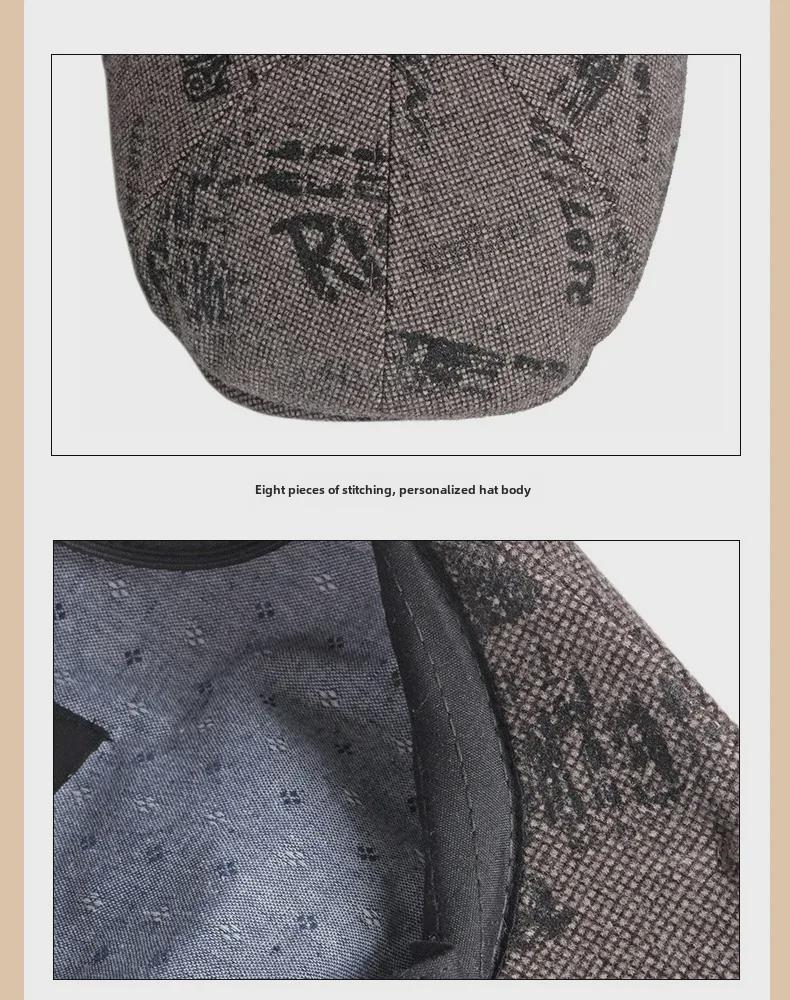 Men's Autumn & Winter Ear Protection Duckbill Cap - Retro British Beret for Middle-Aged & Elderly