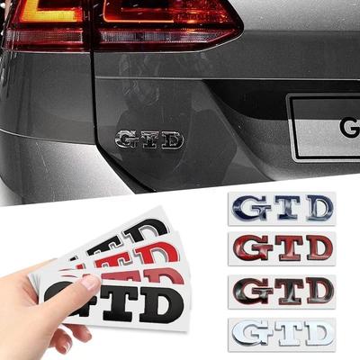For Volkswagen GTD Emblem 3D Metal Car Sticker Tailgate Badge Sticker Decal For Volkswagen VW Polo Golf 5 6 7 Passat Scirocco GT