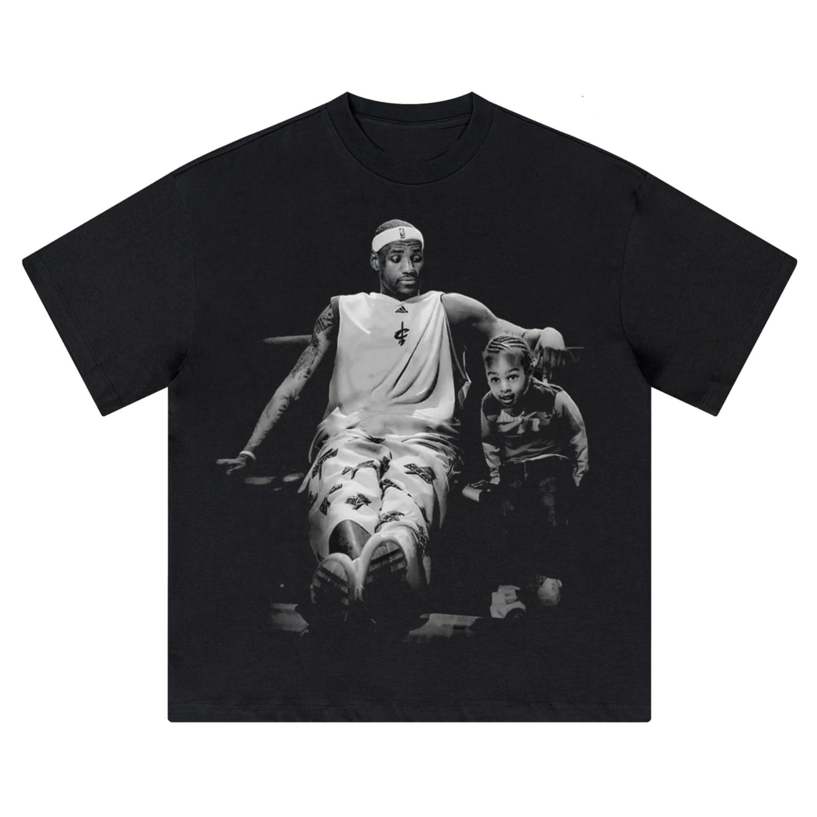 

Lebron & Bronny Boxy Vintage Shirt Graphic Basketball Tee Oversized Streetwear 2XL