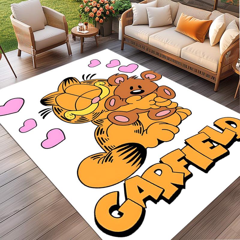 Garfield Print Rug, Washable Floor Carpet, For Entryway Dorm Laundry Room Office Study, Home Decor Birthday Christmas Gift