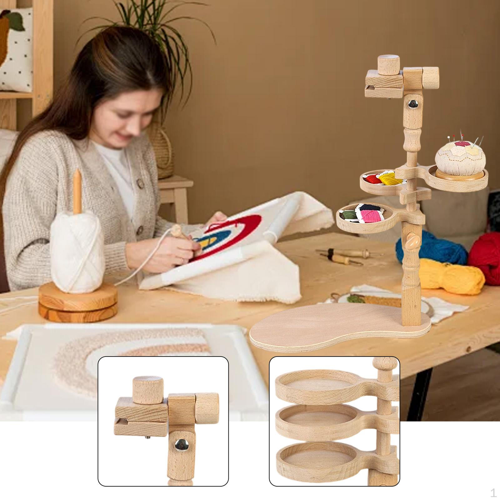 

Wood Embroidery Hoop Holder Adjustable Height Display Frame Stand Sewing Craft Project
