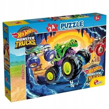 Monster trucks puzzle 24 elementy hot wheels 35 cm * 25 cm 3+