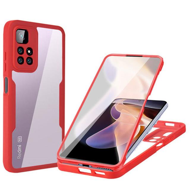 جرابات حماية كاملة 360 درجة أمامية وخلفية لهواتف Xiaomi Redmi Note 11 10s 11s 9 Pro 10C Mi 12 lite 12T 11T Poco X4 X3 Pro F3