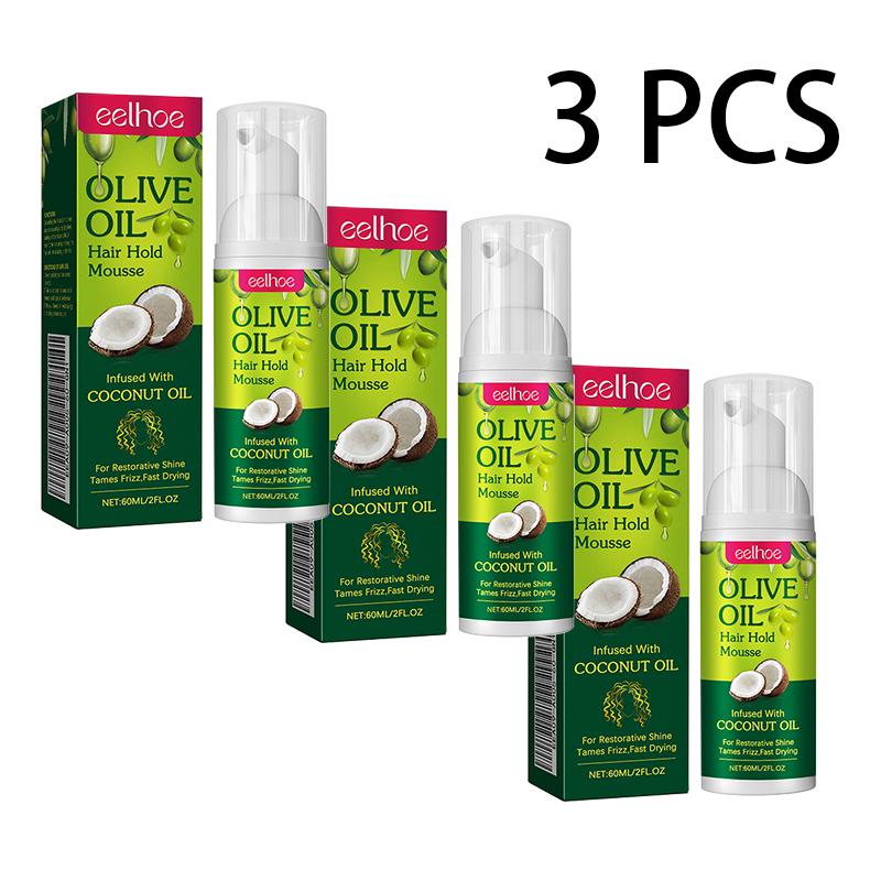 EELHOE Olive Oil Hair Styling Mousse Curl Styling Moisturizing Curl Care Styling Long Lasting Anti-Frizz Mousse