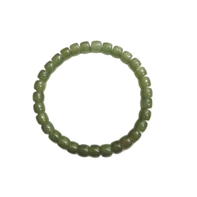 Klarwasser-Schliff Hetian-Jade & Kristall-Perlenarmband