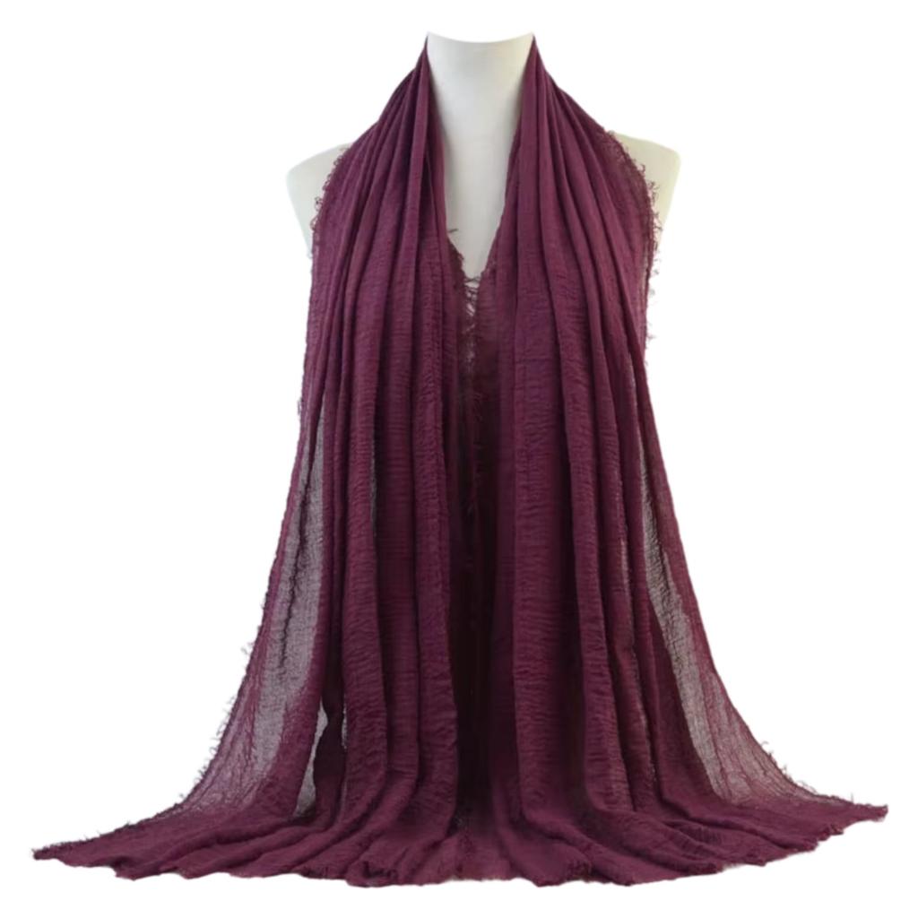 Women' Plum Scarf 180X85 - Elegant, Smooth and Light Shawl for the Transitional Season