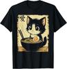 Funny Kitten Ramen Graphic Japanese Kawaii Anime Cat T-Shirt