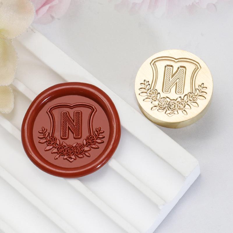26 English Letters Datura Flower Pattern Wax Stamp Seal Envelope Sealin Greeting Card Gifts Wedding Invitation Decoration 20mm