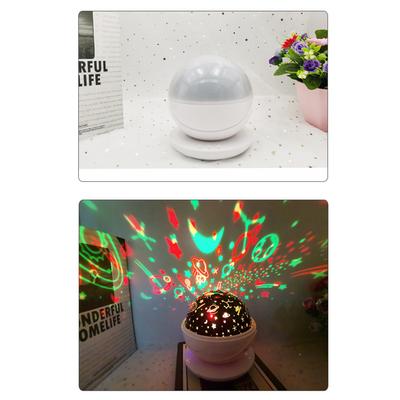 Colorful LEDs Magics Ball Projector Light Rotatable Night Light with Animals/ Star Patterns Cover