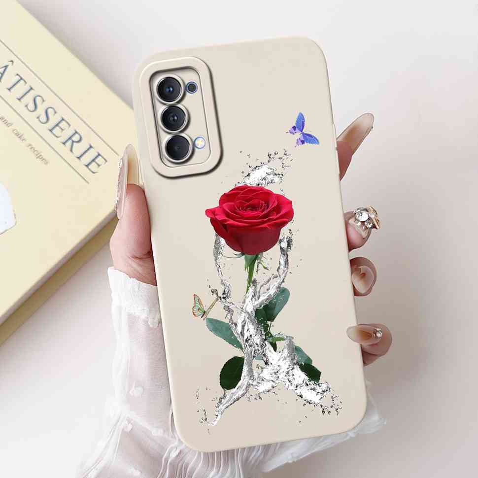 For Oppo Reno4 4G CPH2113 6.4" Case Cute Butterfly Rabbit Soft Silicone Back Cover For RENO 4 Reno4 4G Protective Cases Fundas