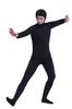 Black Full Body Zentai Costume with Open Face, Men's Size Medium (SS03-2H)