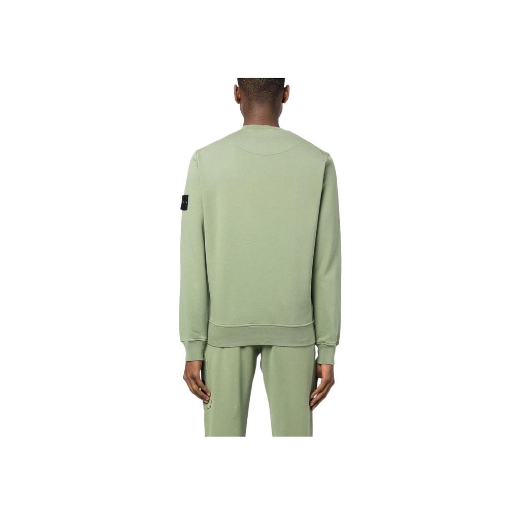 Stone Island Garment Dyed Fleece Sweatshirt Sage Men Tops Green 101563051-V0055