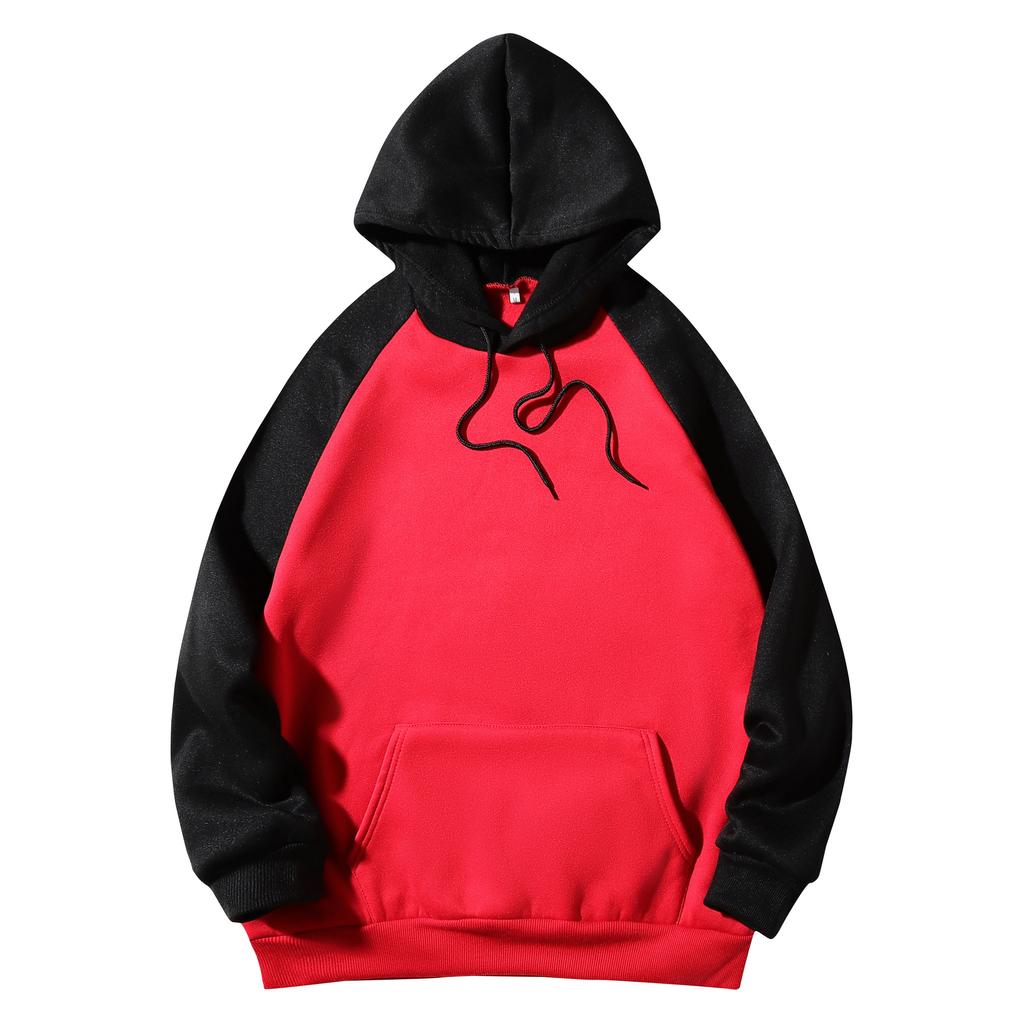 Women's Color Stitching Hooded Sweatshirt Unisex Long Sleeve Pullover Casual All-match Hoodies for Autumn Winter
