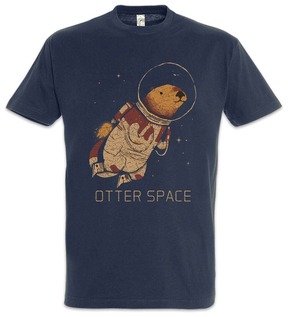 Otter Space T-Shirt Love Addicted Addiction Astronaut Fun Planet Planets L