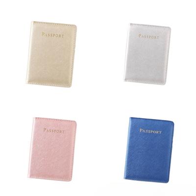 Neue Reisepasshülle aus PU-Leder mit Buchstaben-Print, Reisepasshülle in Gold, Silber, Blau und Rosa, Ausweishalter, Flugticket-Clip