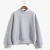 Cross-Border Solid Color Half-High Neck Sweatshirt – Custom Image Option Available