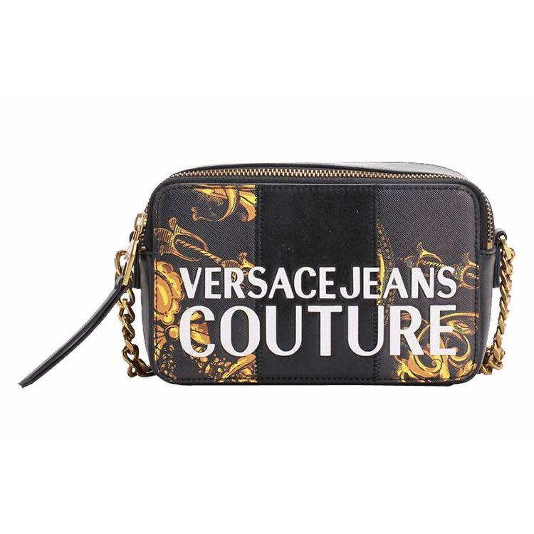 Versace Jeans Couture Baroque Style Retro Chain Letter Logo Color Block Leather Storage Bag Toiletry Bag Clutch Unisex bags 71VA4B41-ZS082-G89 Basic Set BagDust Bag 20190₽