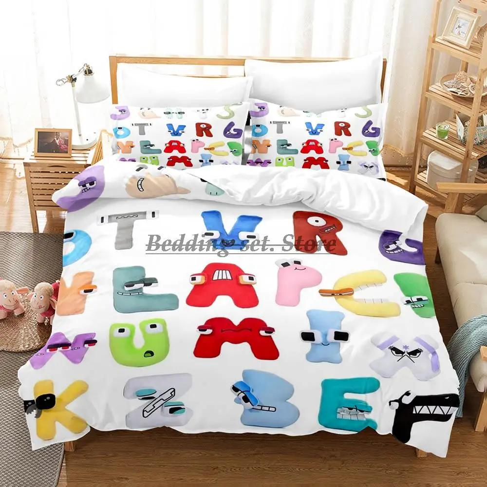2023 Alphabet Lore Bettwäsche-Set Einzelbett Twin Full Queen King Size Bettwäsche-Set für Erwachsene Kinder Schlafzimmer Bettbezug-Sets Anime Bettwäsche-Set