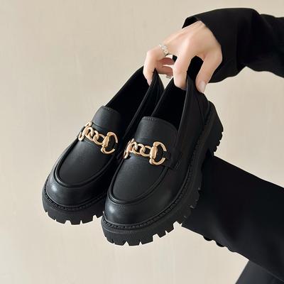 Loafers Γυναικεία παπούτσια Γυναικεία μόδα Mary Janes Στρογγυλά στρογγυλά παπούτσια Loafers Oxfords Platform Casual Μεταλλική Αλυσίδα Πόρπη Γυναικείες γόβες
